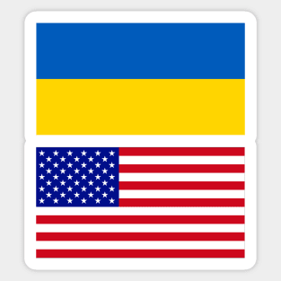 USA and Ukraine Flag Sticker